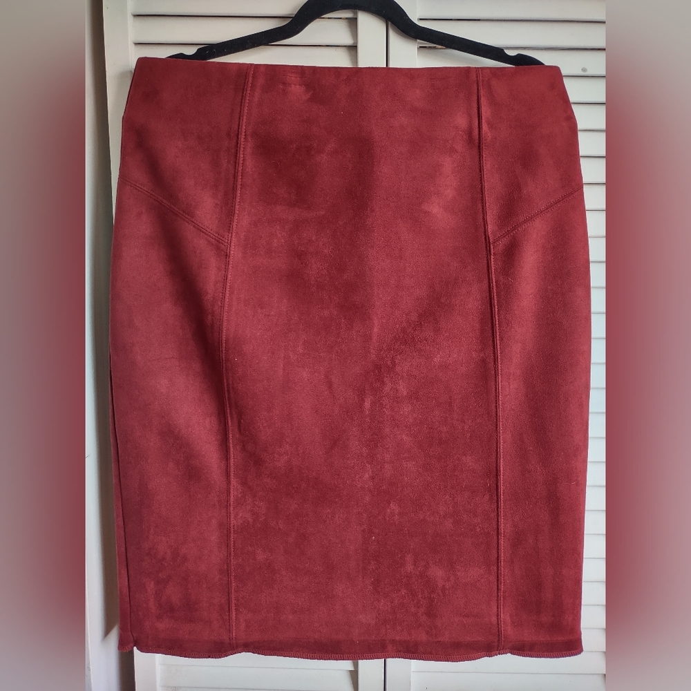 Marc New York Deep Red Pencil Skirt